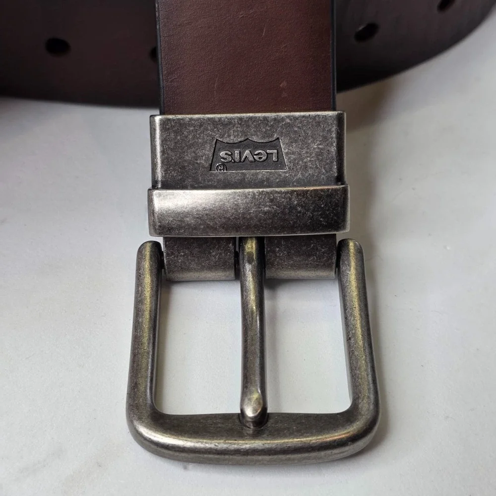 Levi's Genuine Leather Belt Brown Cut to Fit Size 34-42 Men's Adjustable